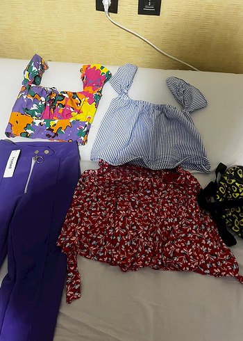 36 Beden Desenli Kadın Uzun Mor İspanyol paça toplu gelecek marka ürünler