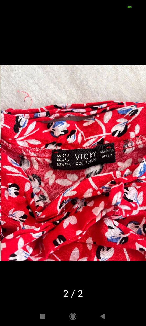 Renkli Baskılı Kırmızı Mini Etek 2.li takım - Görsel 2