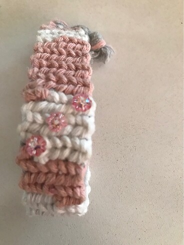 Pembe kırıstal makrome bileklik