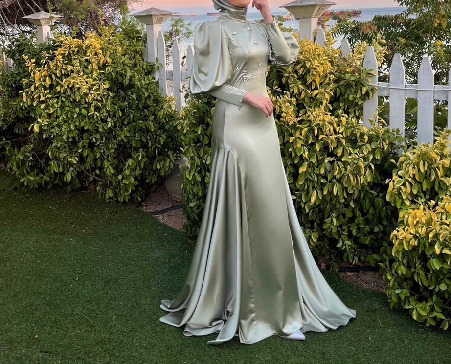 Özel dikim tesettür abiye - Görsel 3