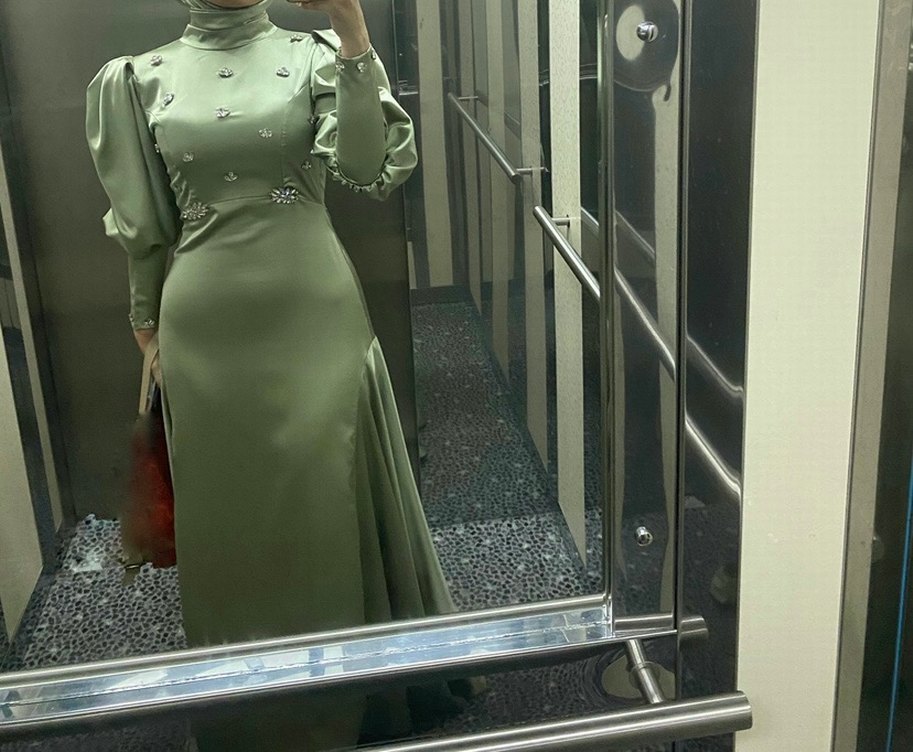 Özel dikim tesettür abiye - Görsel 4