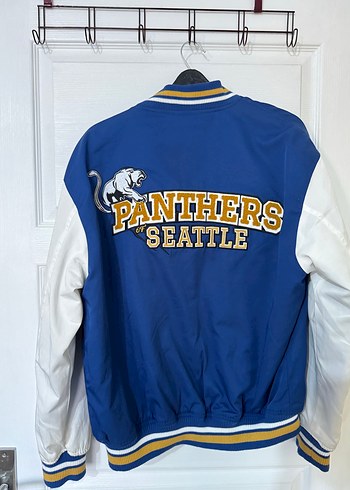 Mavi Baskılı Kadın Bomber Ceket - Görsel 2