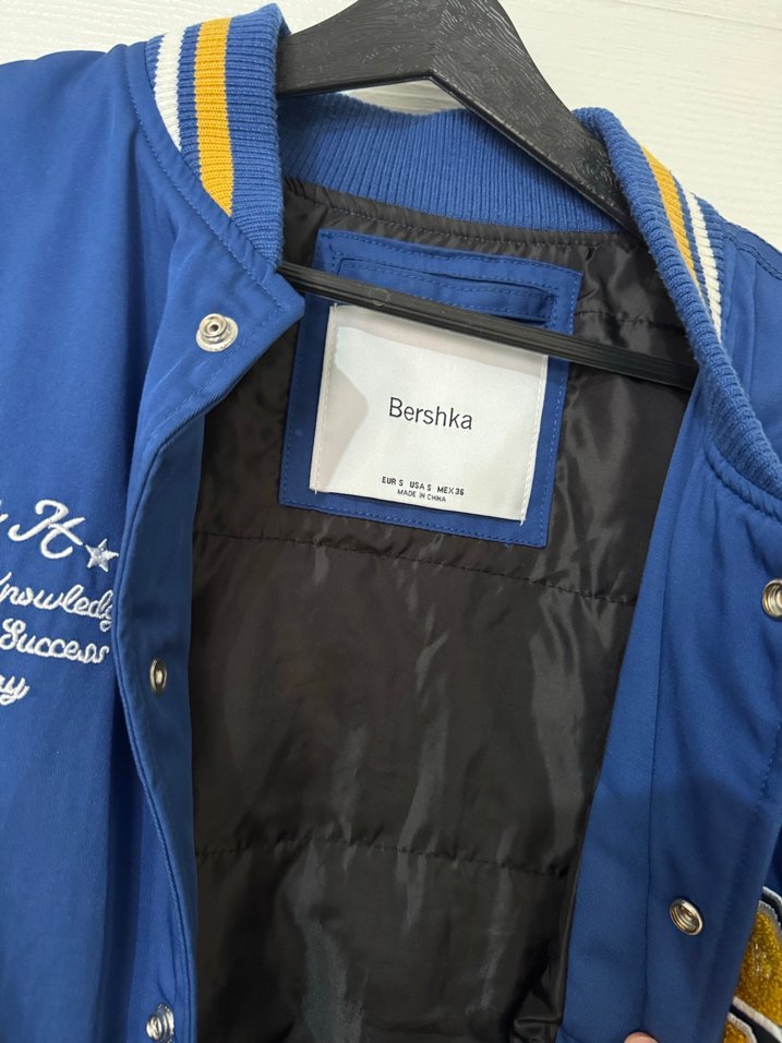 Mavi Baskılı Kadın Bomber Ceket - Görsel 3