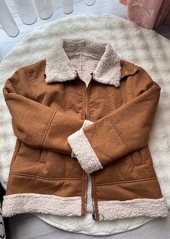Kahverengi Süet Kürklü Kadın Ceket - Görsel 2