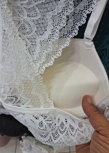 Beyaz Dantel Midi Bohem Sütyen - Görsel 4