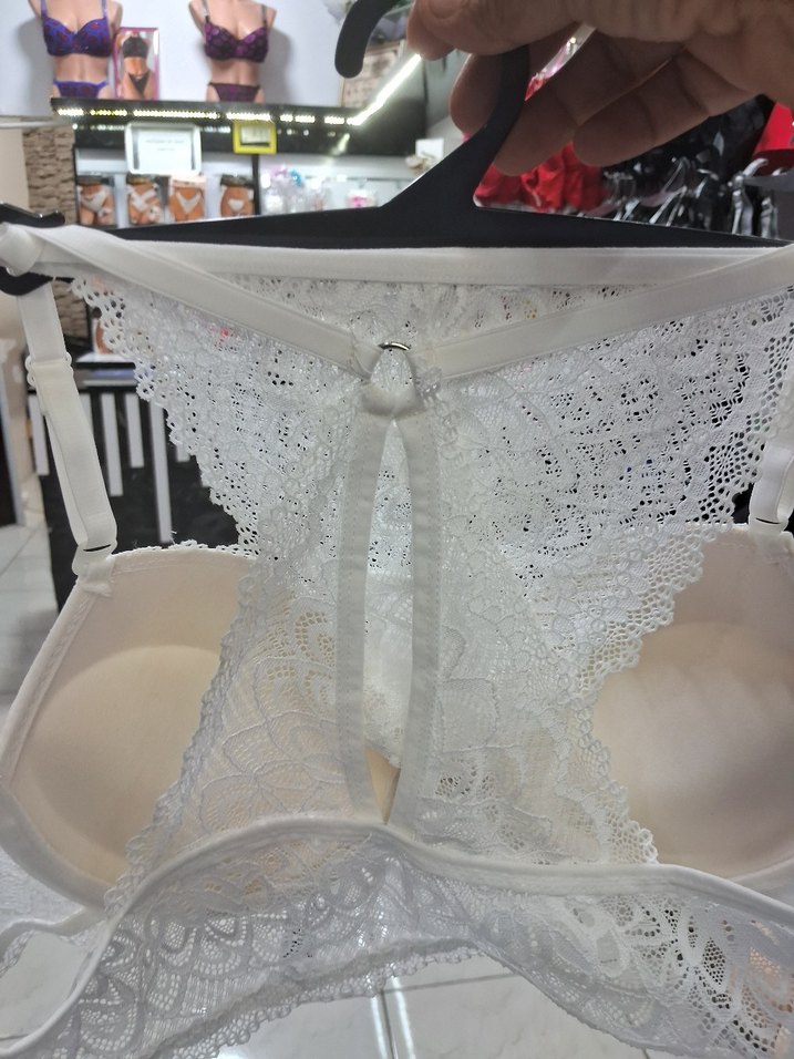 Beyaz Dantel Midi Bohem Sütyen - Görsel 2