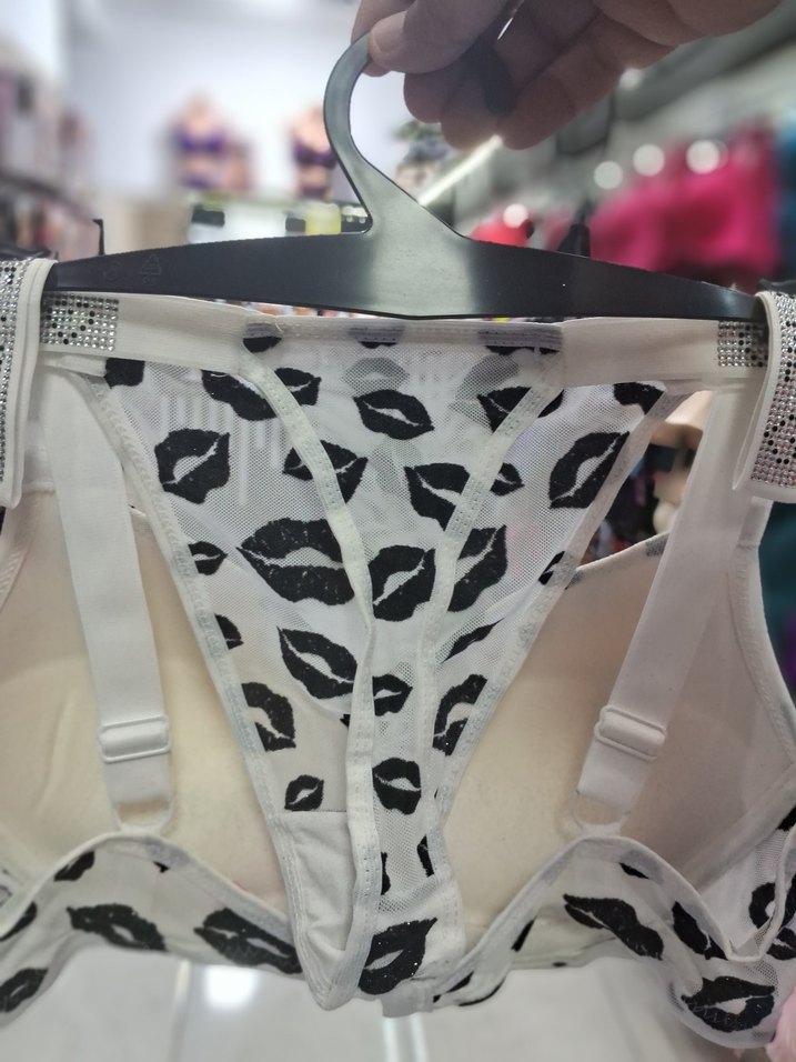 Beyaz Baskılı Midi Street Wear Sütyen - Görsel 2