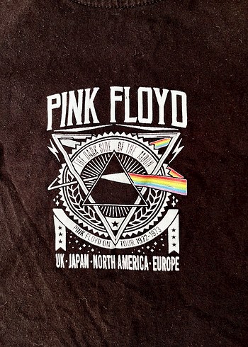 Diğer Siyah Pink Floyd Baskılı Crop