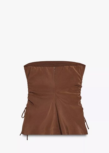 Zara Kahverengi straplez bluz