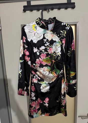 s Beden Çiçek Desenli Uzun Kollu Kadın Kimono