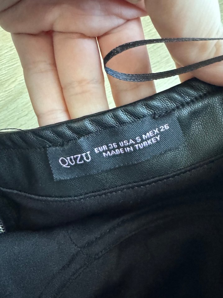 Kemerli Siyah Deri Biker Büstiyer - Görsel 2