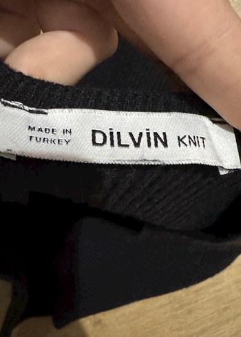 Siyah Straplez Örgü Kadın Süveter - Görsel 4