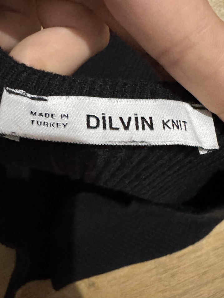 Siyah Straplez Örgü Kadın Süveter - Görsel 4