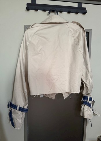 Bej Kemerli Mini Trençkot - Görsel 6