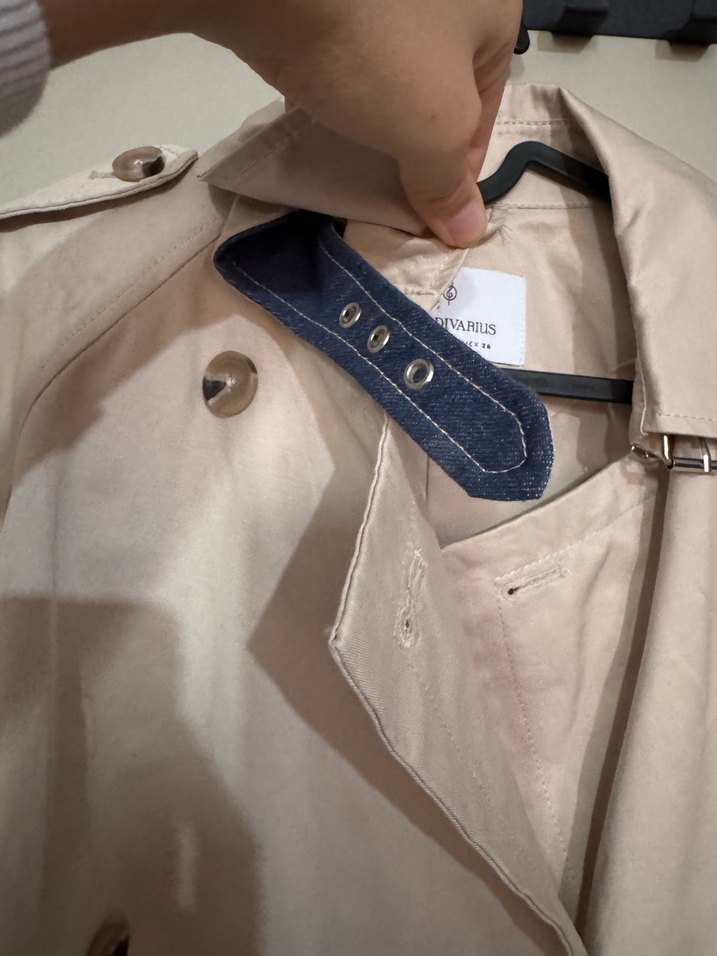 Bej Kemerli Mini Trençkot - Görsel 3