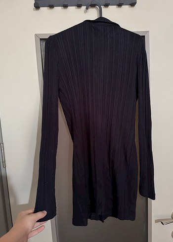 Triko mini gömlek elbise - Görsel 4