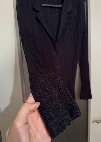 Triko mini gömlek elbise - Görsel 3