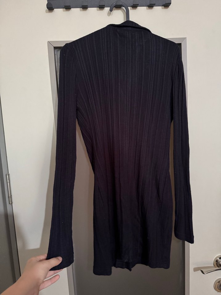 Triko mini gömlek elbise - Görsel 4