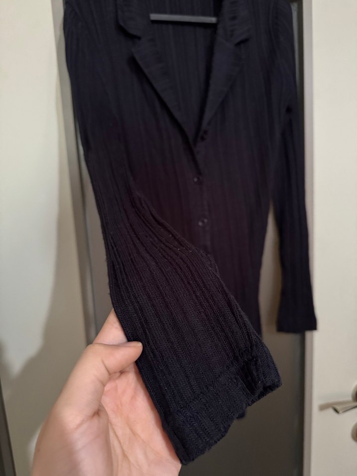 Triko mini gömlek elbise - Görsel 3