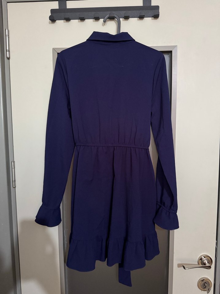 Lacivert Mini Boy Düğmeli Gömlek Elbise - Görsel 5