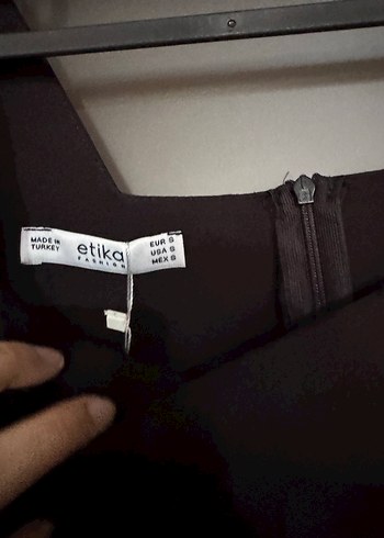 Düğmeli Siyah kare Yakalı Mini Elbise - Görsel 2