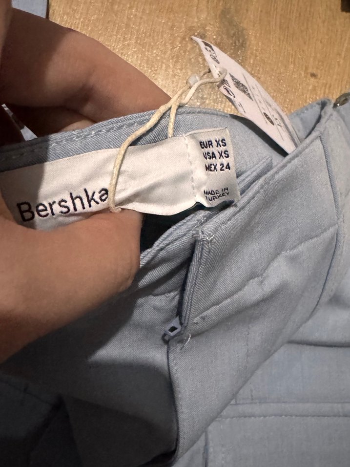 Buz mavisi Kemerli Mini Kadın Blazer Ceket etek takım - Görsel 4