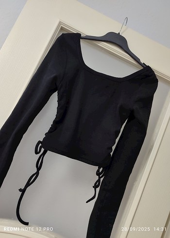 Siyah Uzun Kollu Fitted Goth Bluz