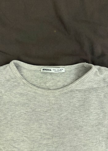 bershka Gri Kısa Kollu Kadın Tişört - Görsel 2