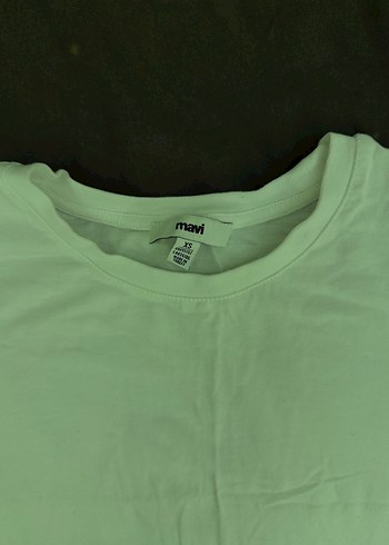 Beyaz Pamuklu Kısa Kollu Basic Tişört - Görsel 2