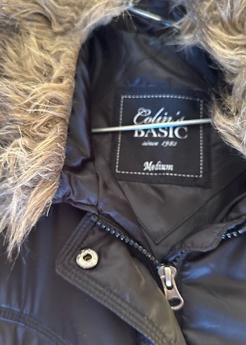 Siyah Kadın Midi Kışlık Mont Kürklü Yaka - Görsel 3