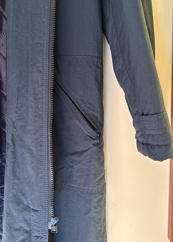 Doretti Kürklü Koyu Mavi Midi Kadın mont - Görsel 3