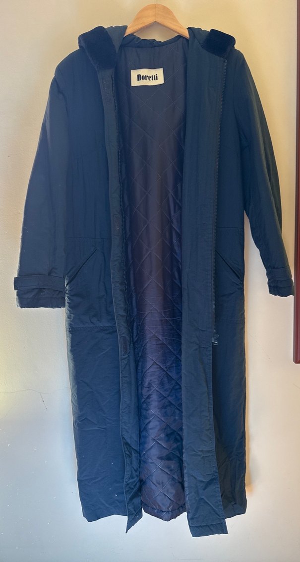 Doretti Kürklü Koyu Mavi Midi Kadın mont - Görsel 2