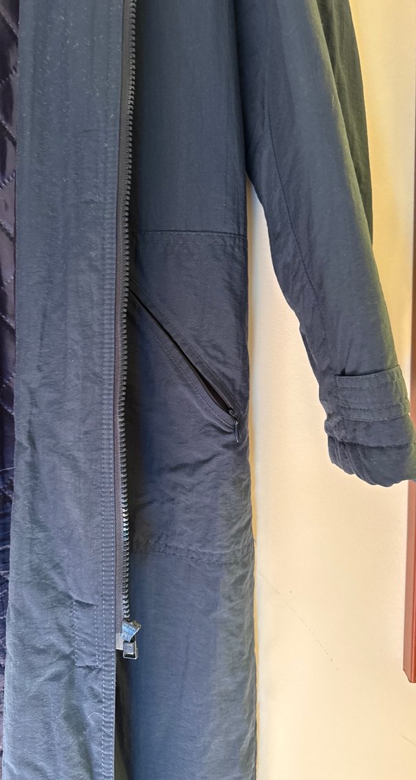 Doretti Kürklü Koyu Mavi Midi Kadın mont - Görsel 3