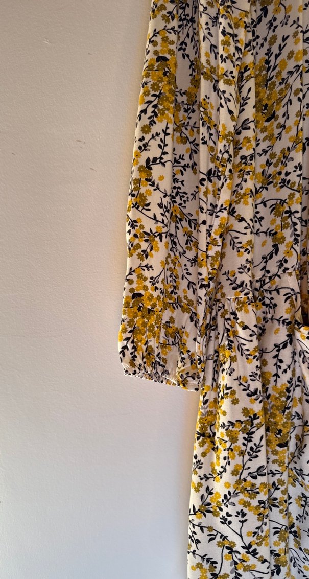 Bohem Uzun Kollu Desenli elbise - Görsel 3