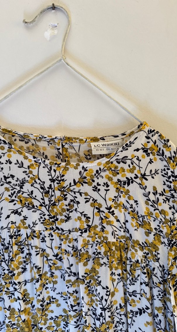 Bohem Uzun Kollu Desenli elbise - Görsel 4