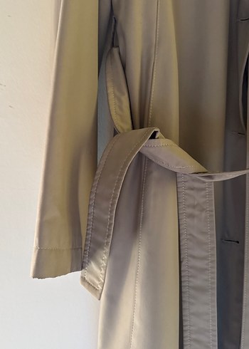 Bej Midi Kadın Trençkot Kemerli - Görsel 2