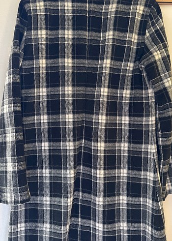 Mavi Ekose Desenli Uzun Kollu Midi Elbise - Görsel 4