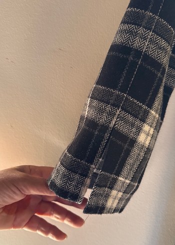 Mavi Ekose Desenli Uzun Kollu Midi Elbise - Görsel 5