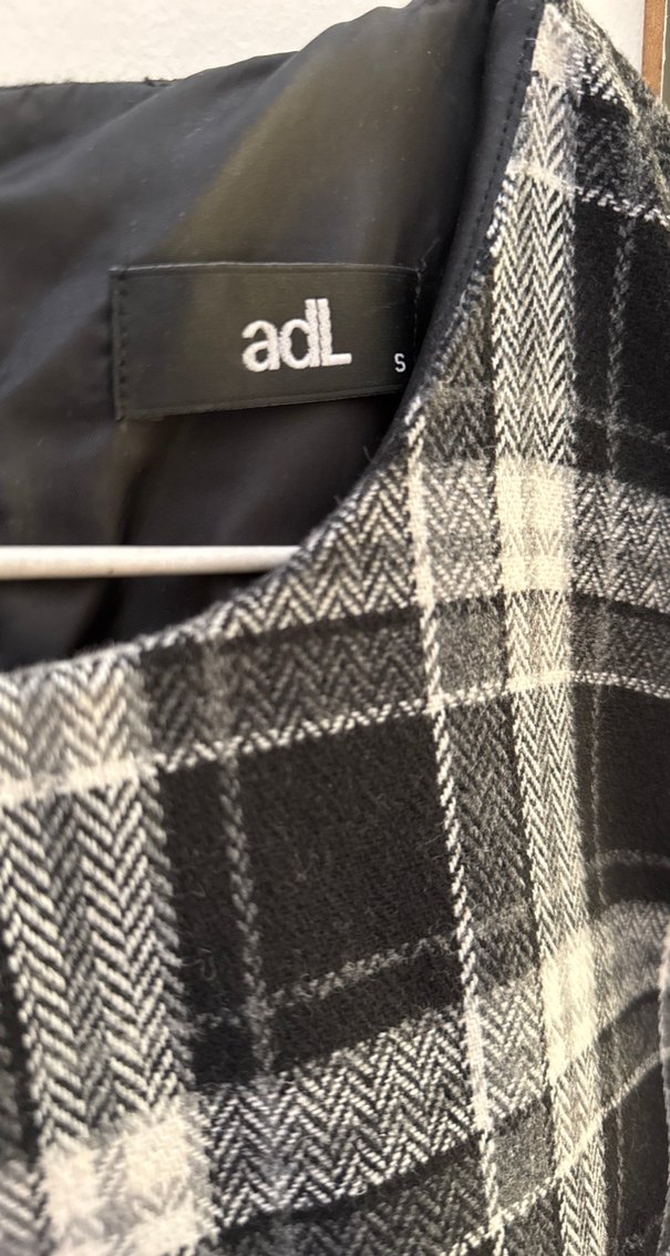 Mavi Ekose Desenli Uzun Kollu Midi Elbise - Görsel 3