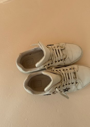 Beyaz Kadın Sneakers Stiletto - Görsel 3