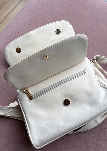 Beyaz Deri Kadın Çanta - Görsel 2