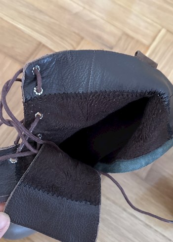 Kahverengi Deri Dolgu Topuklu Kadın Bot - Görsel 3