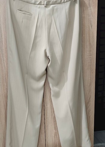 Bej Düğmeli Kadın Blazer Ceket ve Pantolon - Görsel 4