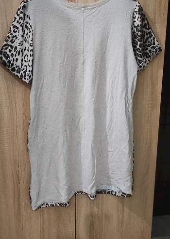 Kısa Kollu Leopar Desenli Kadın Elbise - Görsel 2