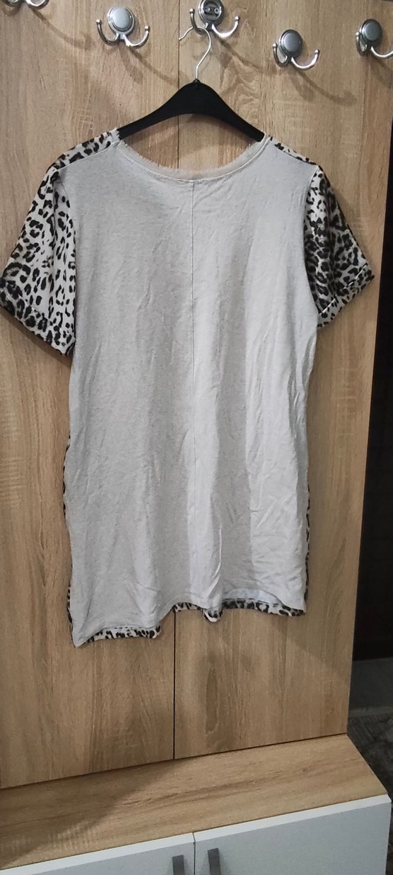 Kısa Kollu Leopar Desenli Kadın Elbise - Görsel 2