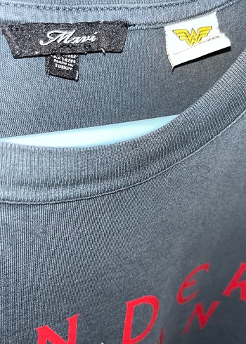 xs Beden Gri Wonder Woman Baskılı Kısa Kollu Kadın Tişört