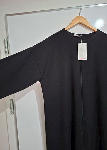 Siyah Kadın Uzun Salaş ferace - Görsel 5