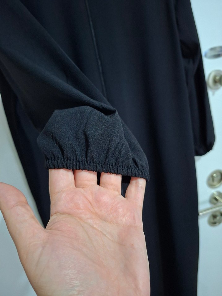 Siyah Kadın Uzun Salaş ferace - Görsel 4