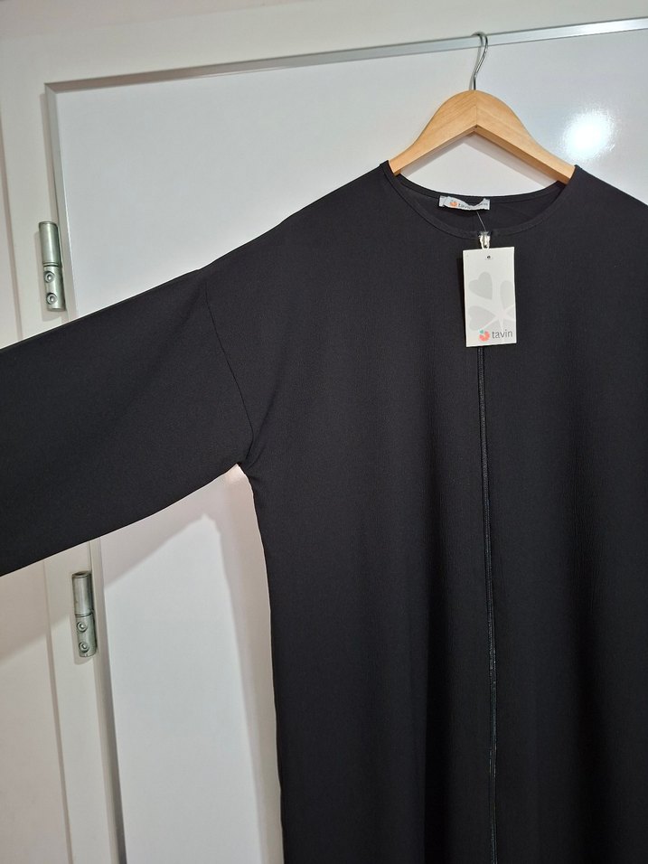 Siyah Kadın Uzun Salaş ferace - Görsel 5