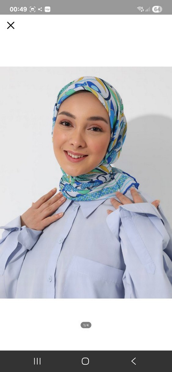 Bohem Tarz Pastel Mavi Kadın eşarp - Görsel 5